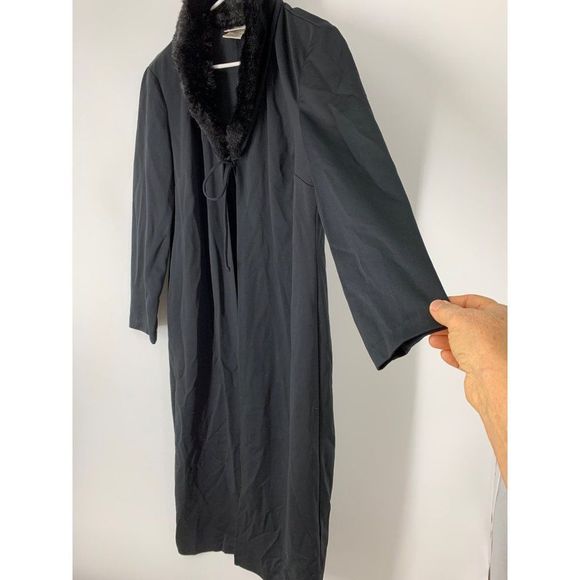 Women Kathie Lee XL VTG 80s evening overcoat black - Picture 7 of 10